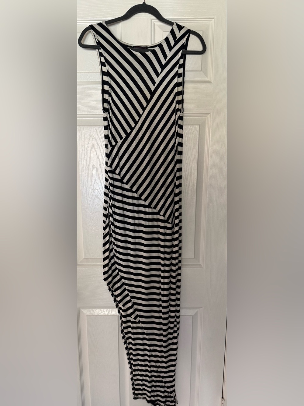 Material Girl Black & White Striped Maxi Dress
